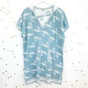 Faherty • Blue Surfer Print Yippee Sweater Poncho